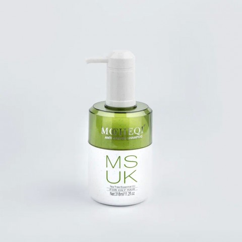 MOCHEQI MUSK Шампунь для склонных к жирности волос с гидролизованным кератином и маслом чайного дерева ANTI GREASE SHAMPOO, 318 мл