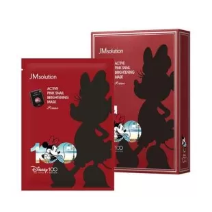 JMSolution Маска с муцином розовой улитки для сияния ACTIVE PINK SNAIL BRIGHTENING MASK PRIME DISNEY100