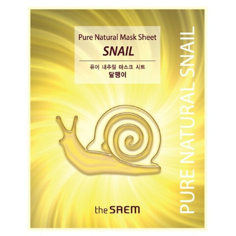 The Saem Тканевая маска для лица с муцином улитки Pure Natural Snail Mask Sheet