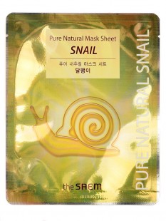 The Saem Тканевая маска для лица с муцином улитки Pure Natural Snail Mask Sheet