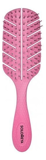 SOLOMEYA Массажная био-расческа для волос РОЗОВАЯ МИНИ Solomeya Scalp massage bio hair brush mini Pink, 1 шт.