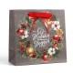 Пакет крафтовый квадратный «С Новым Годом», 22*22*11см