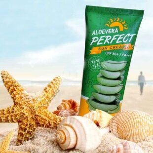 FarmStay Солнцезащитный крем для лица с алоэ Aloevera Perfect Sun Cream SPF 50+ PA+++