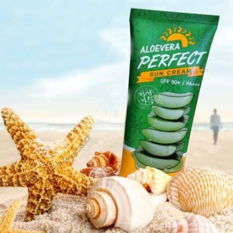 FarmStay Солнцезащитный крем для лица с алоэ Aloevera Perfect Sun Cream SPF 50+ PA+++