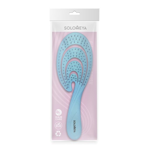 SOLOMEYA Гибкая био-расческа для волос ГОЛУБАЯ ВОЛНА Solomeya Flex bio hair brush Blue Wave, 1 шт.
