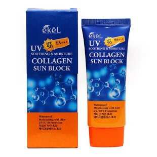 Ekel Солнцезащитный крем для лица с коллагеном Soothing & Moisture Collagen Sun Block SPF 50 PA+++ 