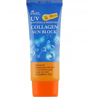 Ekel Солнцезащитный крем для лица с коллагеном Soothing & Moisture Collagen Sun Block SPF 50 PA+++ 
