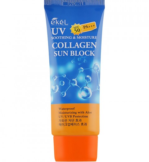 Ekel Солнцезащитный крем для лица с коллагеном Soothing & Moisture Collagen Sun Block SPF 50 PA+++