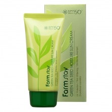 FarmStay Солнцезащитный крем для лица с зелёным чаем Green Tea Seed Moisture Sun Cream SPF50+ PA+++