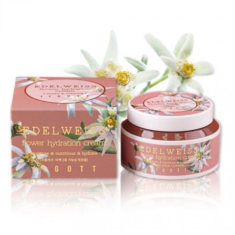 Jigott Увлажняющий крем для лица с эдельвейсом Edelweiss Flower Hydration Cream, 100 мл.