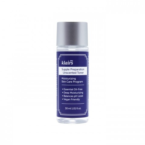 Klairs Тонер для лица увлажняющий без запаха Supple Unscented Toner, 30 мл.