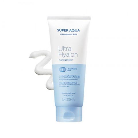 MISSHA Увлажняющая пенка с гиалуроновой кислотой Super Aqua Ultra Hyaluron Cleansing Foam, 200 мл.