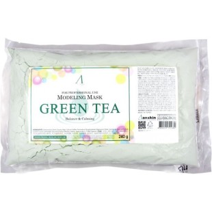 Альгинатная маска для лица Anskin с зеленым чаем Green Tea Modeling Mask, 240 гр.