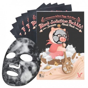 Elizavecca Кислородная тканевая маска для лица Witch Piggy Hell Pore Black Solution Bubble Serum Mask Pack