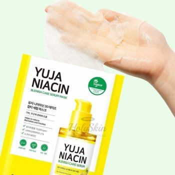 SOME BY MI Осветляющая тканевая маска с ниацинамидом и юдзу Yuja Niacin 30days Blemish Care Serum Mask, 32 мл