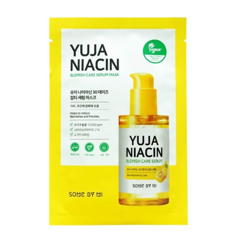 SOME BY MI Осветляющая тканевая маска с ниацинамидом и юдзу Yuja Niacin 30days Blemish Care Serum Mask, 32 мл