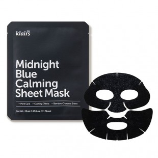 Dear, Klairs Вечерняя успокаивающая тканевая маска Midnight Blue Calming Sheet Mask
