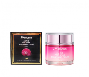 JMsolution Осветляющий крем для лица с улиткой Active Pink Snail Brightening Cream Prime, 60 мл
