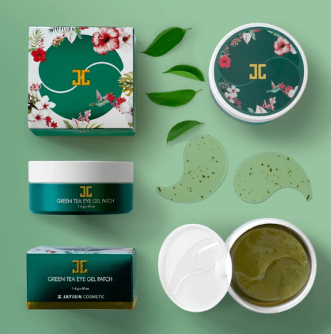 Гидрогелевые патчи для век JayJun с лепестками зелёного чая Green Tea Eye Gel Patch, 60 шт.