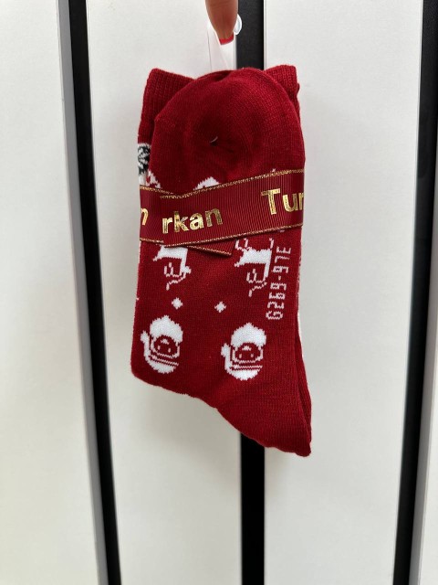 TURKAN НАБОР носки женские "Новый год", в связке с бантом, в ассортименте, 3 шт.