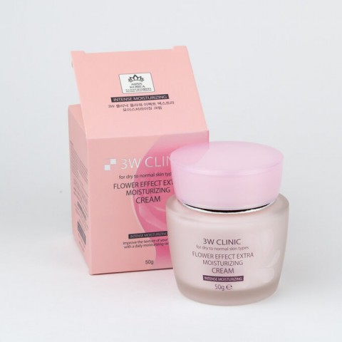 3W Clinic Увлажняющий крем для лица с экстрактом цветов Flower Effect Extra Moisturizing Cream