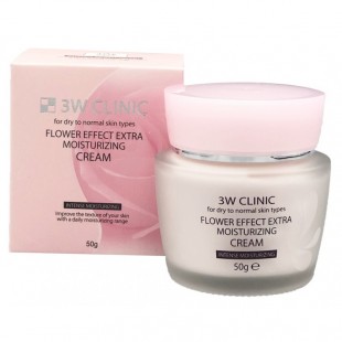 3W Clinic Увлажняющий крем для лица с экстрактом цветов Flower Effect Extra Moisturizing Cream