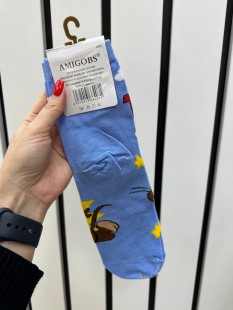 AMIGOBS Носки унисекс яркие с рисунком Том и Джерри, 37-42 р., 1 пара