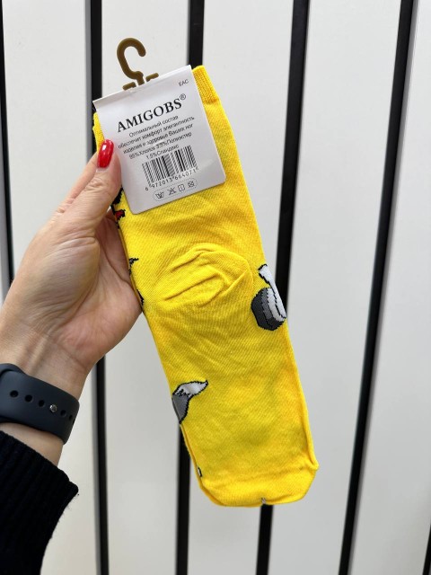 AMIGOBS Носки унисекс яркие с рисунком Том и Джерри, 37-42 р., 1 пара