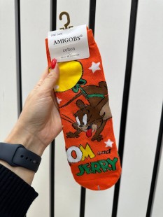 AMIGOBS Носки унисекс яркие с рисунком Том и Джерри, 37-42 р., 1 пара