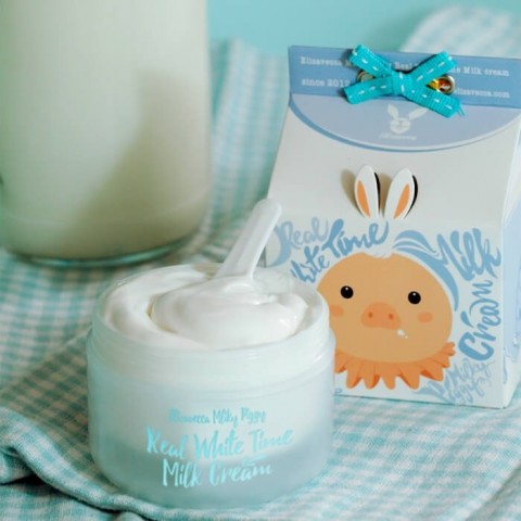 Elizavecca Осветляющий крем для лица и тела с козьим молоком Real White Time Milk Cream