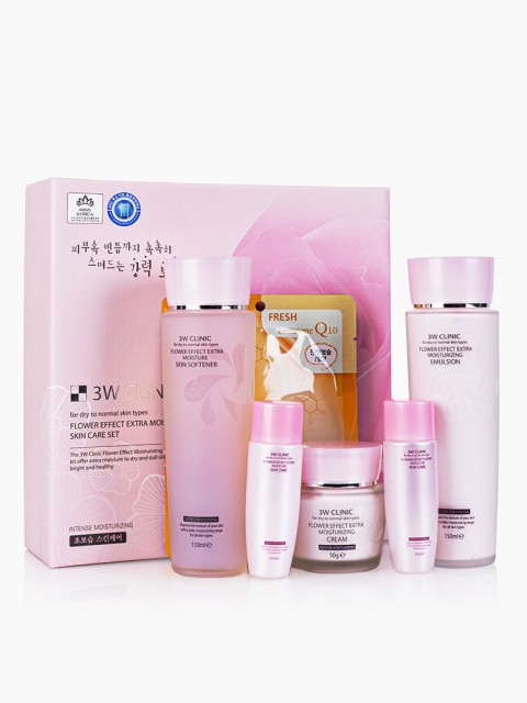 3W Clinic Набор увлажняющей косметики для лица Flower Effect Extra Moisturizing 3 Kit Set