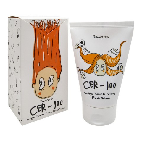 Маска для сухих и поврежденных волос Elizavecca с коллагеном и протеинами Collagen Ceramide Coating Protein, 100 мл.