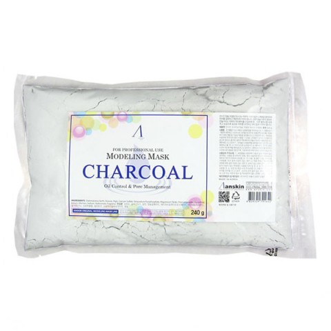 Альгинатная маска для лица Anskin с древесным углем Charcoal Modeling Mask, 240 гр.