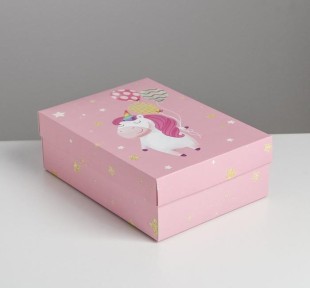Коробка подарочная складная «Единорог», 21 × 15 × 7 см  