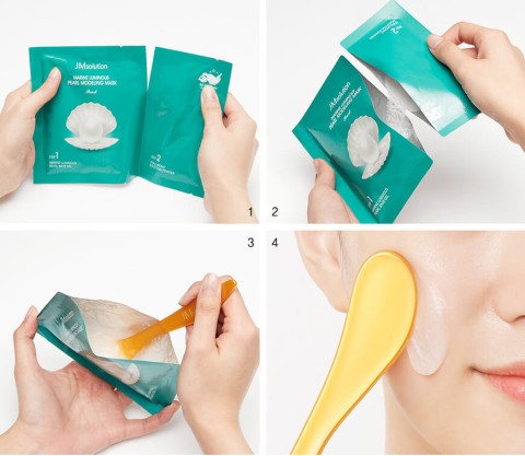 JMsolution Альгинатная маска для лица с жемчугом Marine Luminous Pearl Modeling Mask