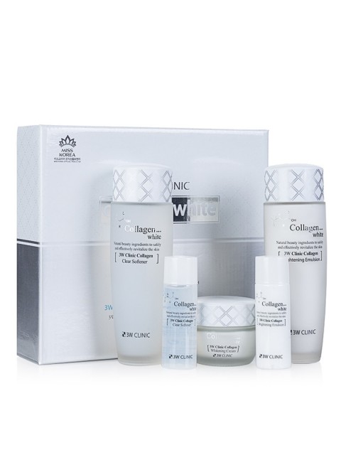 3W Clinic Набор осветляющей косметики для лица с коллагеном Collagen Whitening Skin Care Items 3 Set