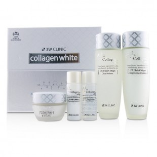 3W Clinic Набор осветляющей косметики для лица с коллагеном Collagen Whitening Skin Care Items 3 Set