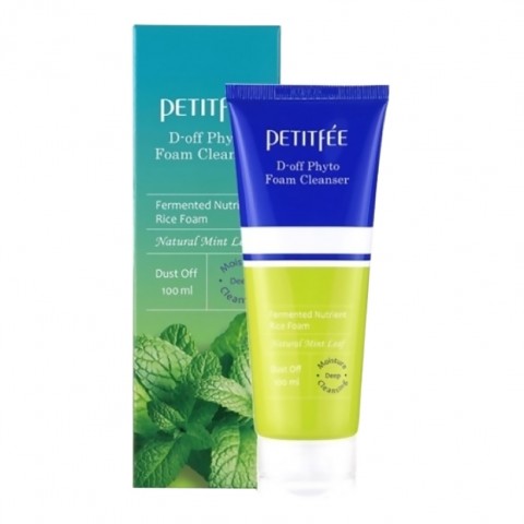 Пенка для умывания PETITFEE Глубокое Очищение с мятой D-Off Phyto Foam Cleanser, 100 мл