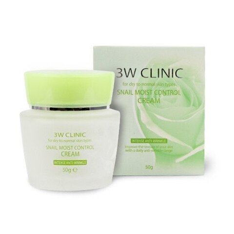 3W Clinic Увлажняющий крем для лица с муцином улитки Snail Moist Control Cream