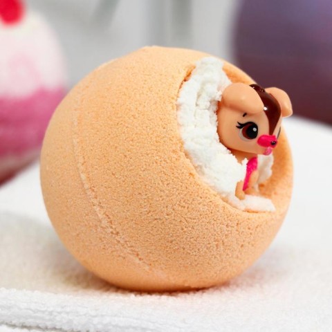 Bomb Master Бомбочка для ванн «Весёлые зверята» оранжевая, 130 г 