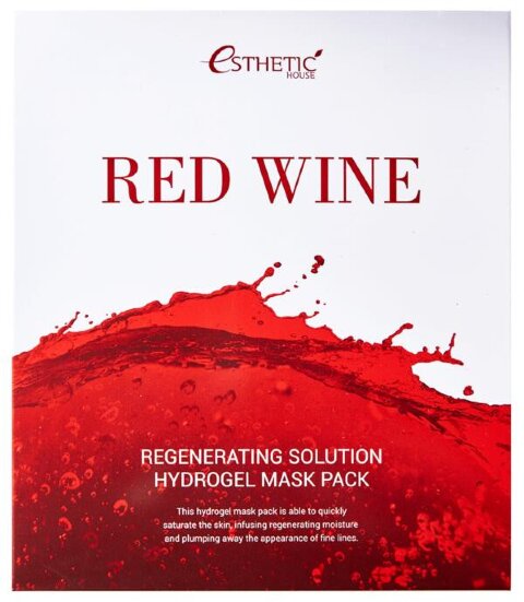 Esthetic House Гидрогелевая маска для лица с красным вином Red Wine Regenerating Solution Hydrogel Mask Pac