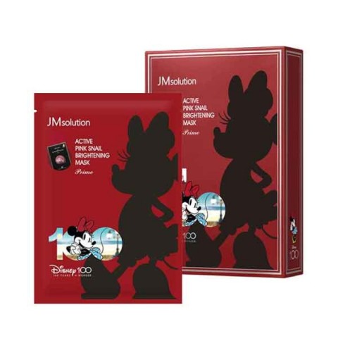 JMSolution Маска с муцином розовой улитки для сияния ACTIVE PINK SNAIL BRIGHTENING MASK PRIME DISNEY100