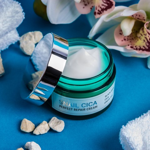 Esthetic House Восстанавливающий крем для лица с муцином улитки и центеллой Snail Cica Perfect Repair Cream