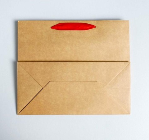 Пакет подарочный крафтовый с прозрачным окном "С Новым Годом!", 24 х 20 х 11 см