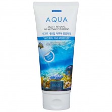 Увлажняющая пенка для умывания Jigott с коллагеном Natural Aqua Foam Cleansing, 180 мл.