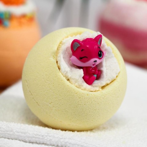 Bomb Master Бомбочка для ванн «Весёлые зверята» микс, жёлтая, 130 г