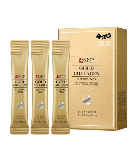 SNP Ночная маска антивозрастная с экстрактом золота и коллагена Gold Collagen Sleeping Pack, 4 мл