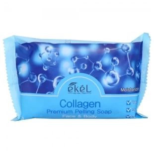 EKEL Мыло косметическое с коллагеном Collagen Premium Peeling Soap, 150 гр