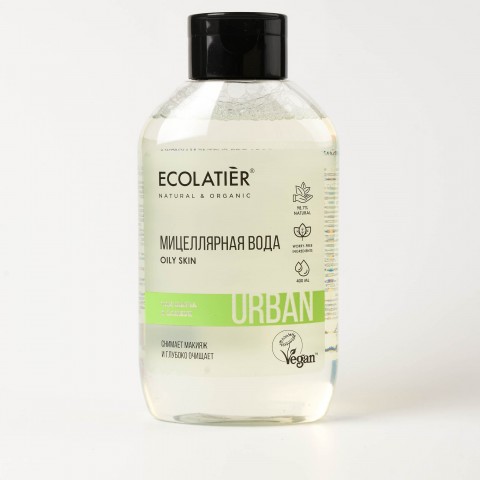 ECOLATIER URBAN Мицеллярная вода для снятия макияжа Чай матча & бамбук, 400 мл