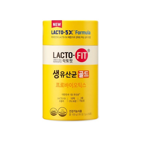 LACTO-FIT Лактофит Голд - пробиотики, пребиотики, корейский синбиотик нового поколения, бифидобактерии, лактобактерии GOLD 5X FORMULA, БАД, 50 саше